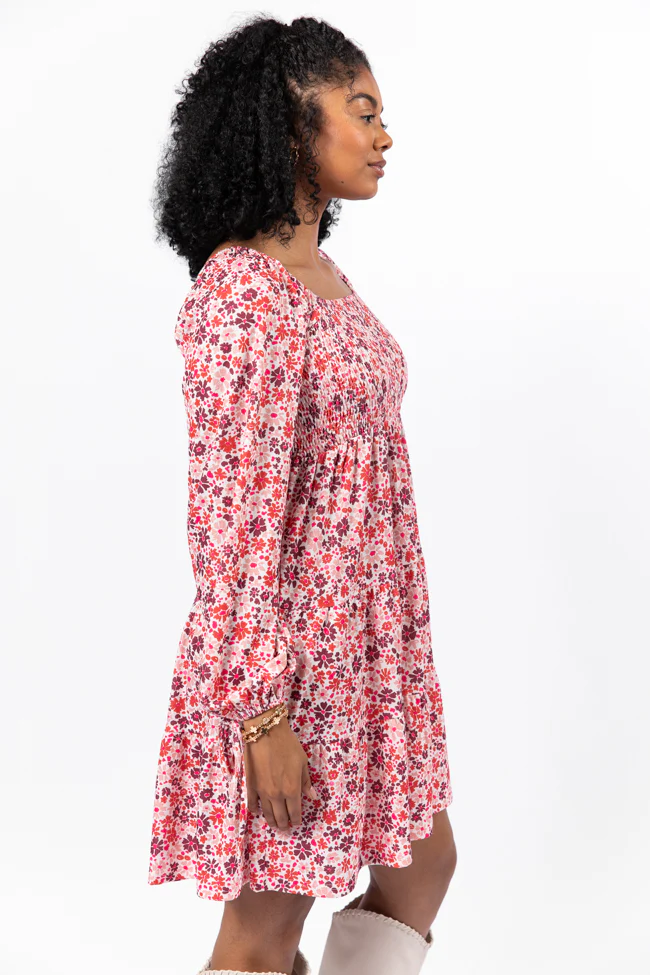 All About You Multi Smocked Knit Floral Dress FINAL SALE - Terpint