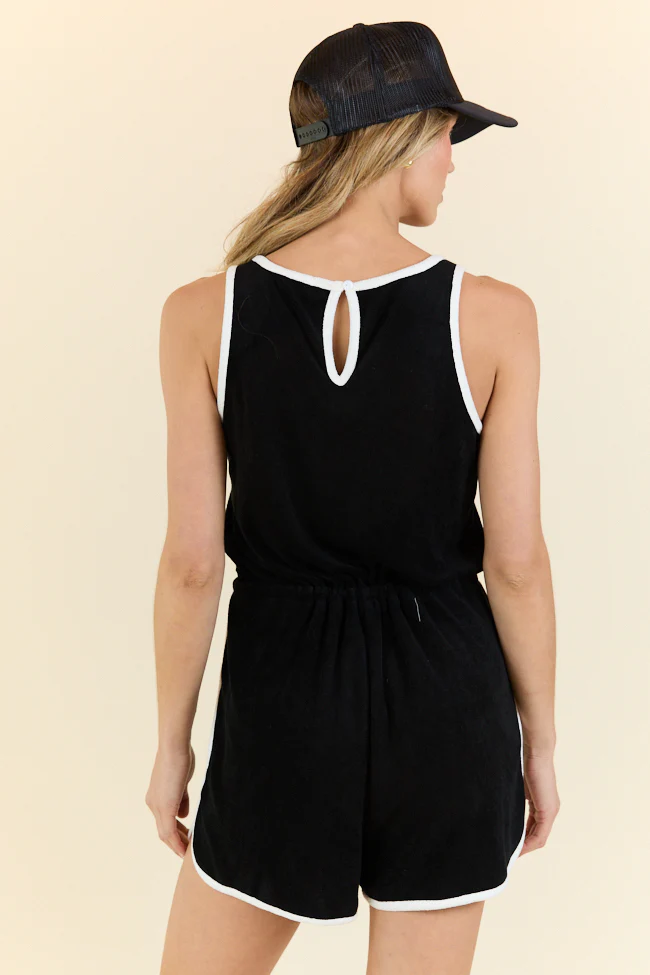 Rylee Black Terry Cloth Romper FINAL SALE - Terpint