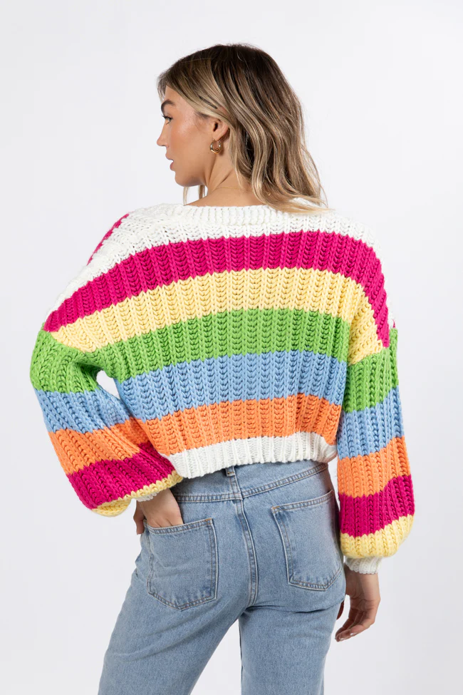Little Bit More Multi Stripe Cardigan FINAL SALE - Terpint