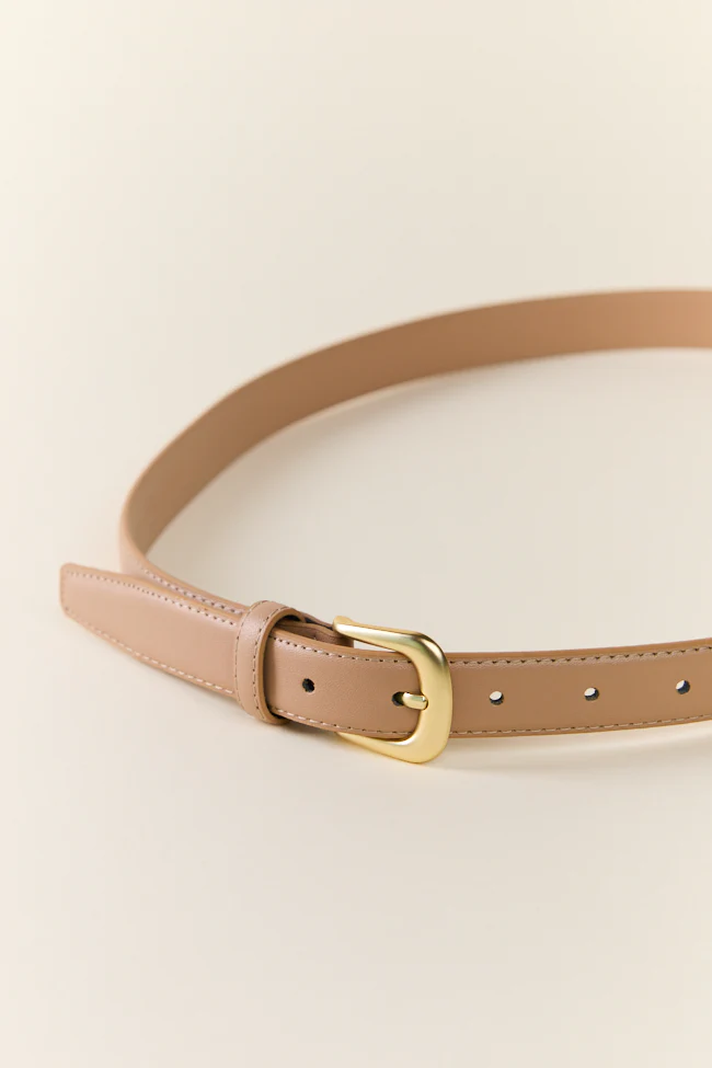 Basic Gold Buckle Tan Belt - Terpint