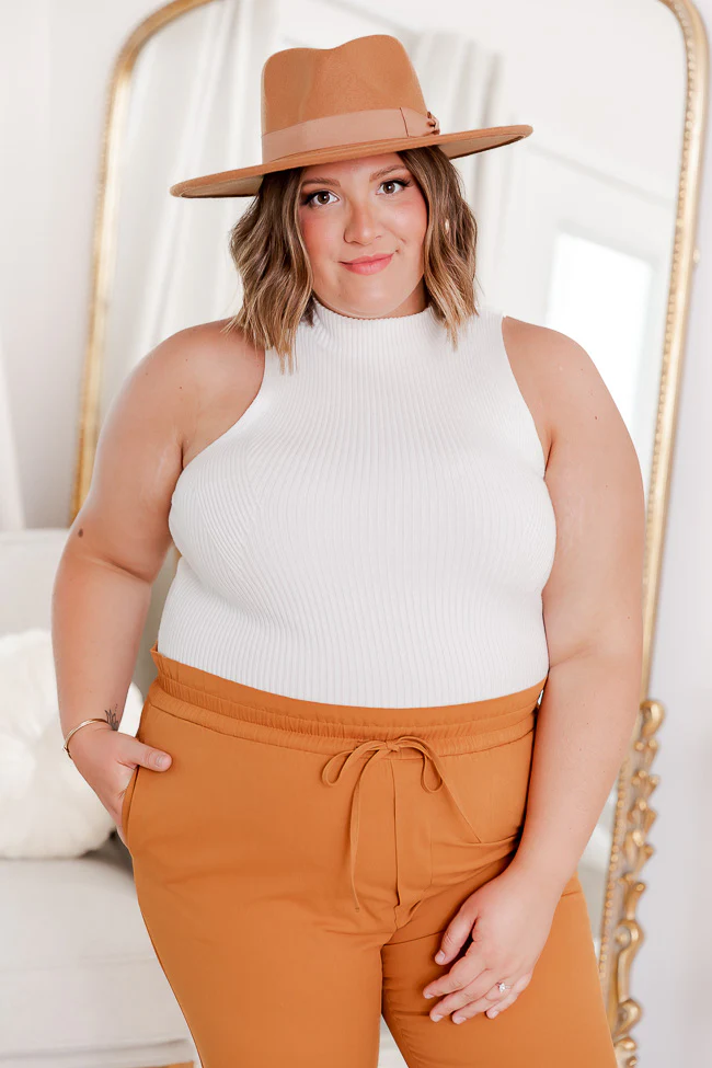 Clear My Schedule Ivory Mock Neck Sweater Tank FINAL SALE - Terpint