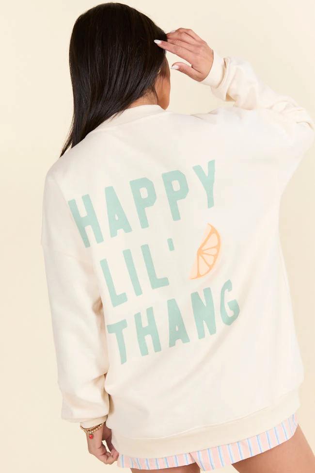 Happy Lil' Thang Cream Graphic Sweatshirt - Terpint