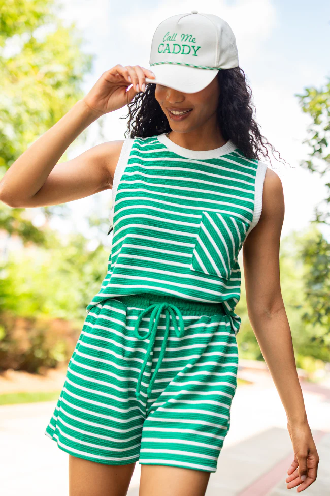 Eloise Green Striped Pocket Tank - Terpint