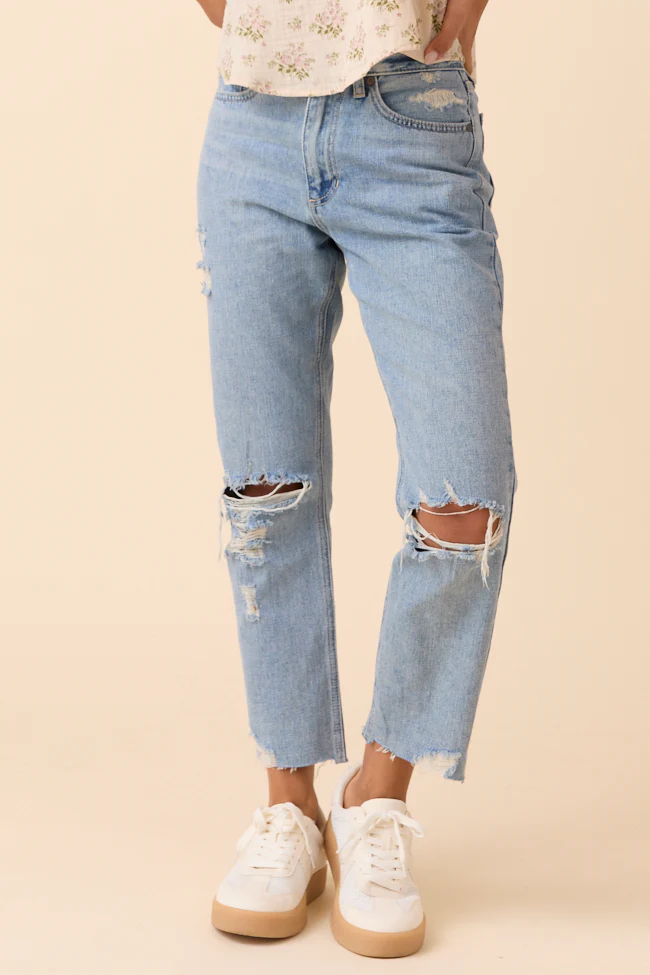 Nadine High Rise Light Denim Straight Leg Jeans - Terpint