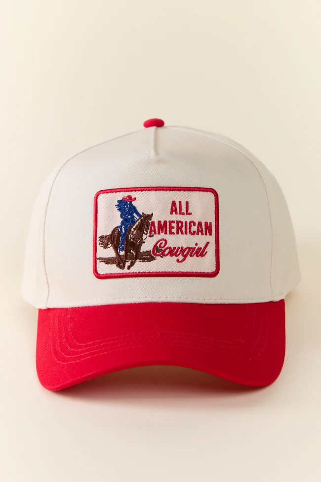All American Cowgirl Red Trucker Hat - Terpint