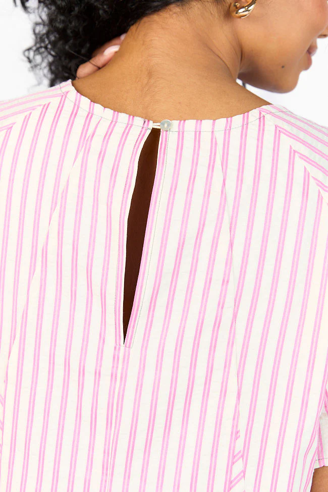 Set Free Pink Striped Panel Mini Dress SALE - Terpint