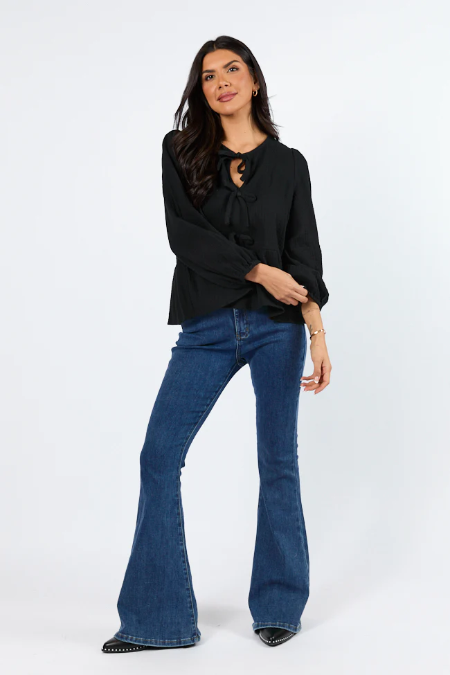 Close To Me Black Bow Detail Blouse FINAL SALE - Terpint