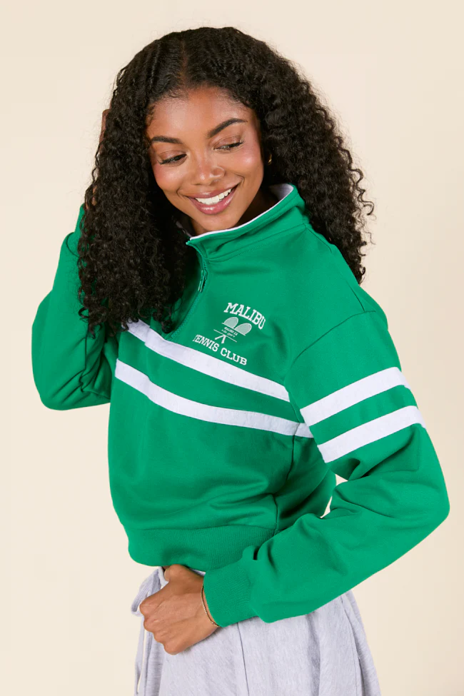 Annette Green Malibu Tennis Club Quarter Zip Pullover - Terpint