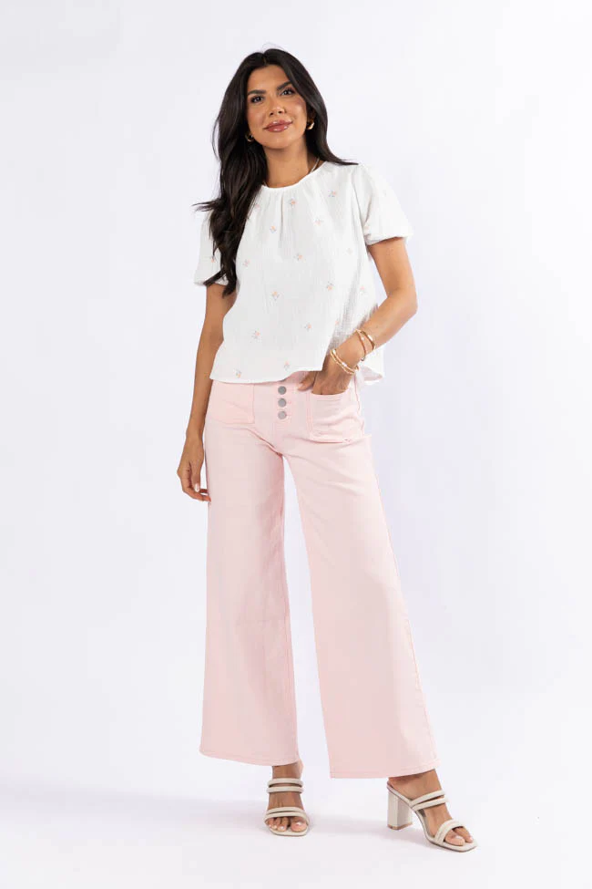 Endless Charm Off White Embroidered Gauze Blouse FINAL SALE - Terpint