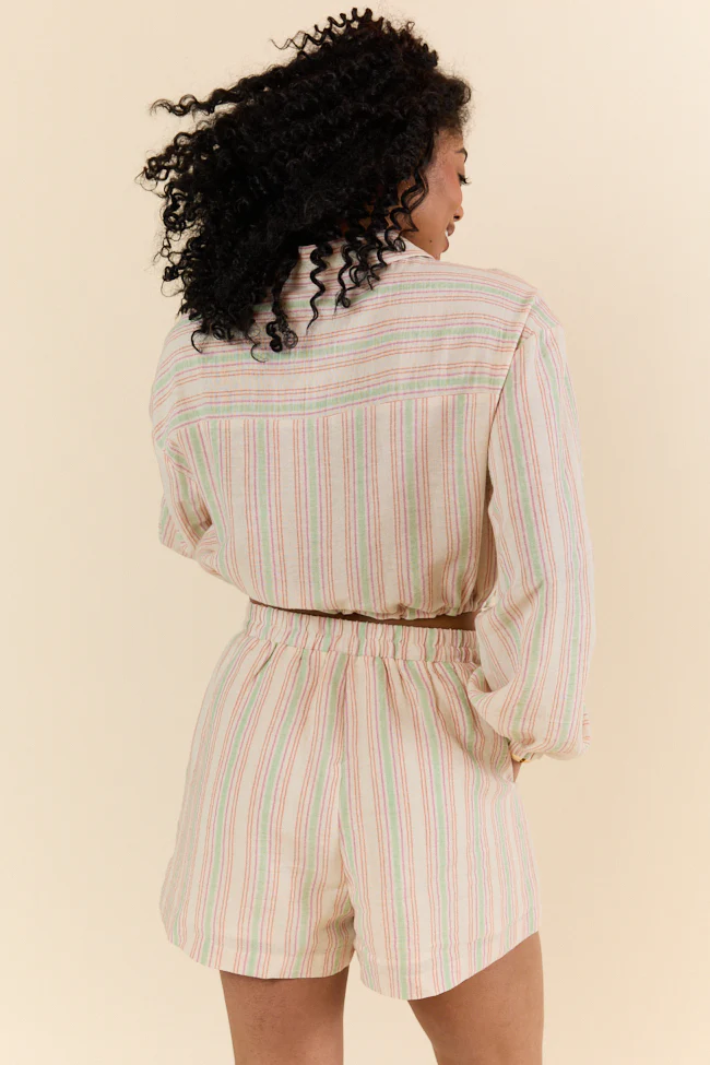 Dream Destination Striped Long Sleeve Top and Shorts Set FINAL SALE - Terpint