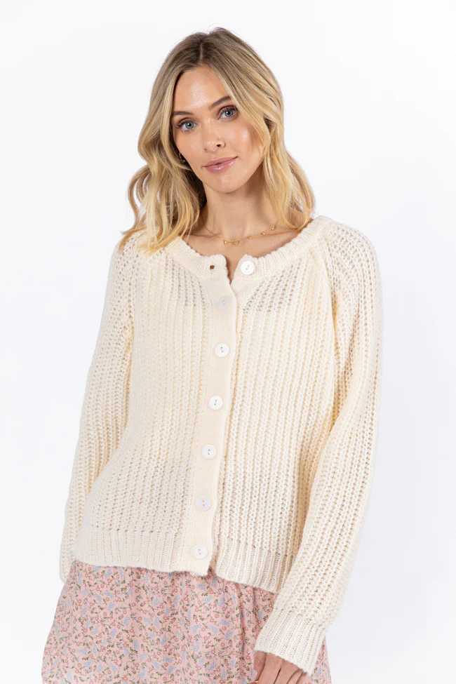 Do Me A Solid Cream Button Up Cardigan FINAL SALE - Terpint