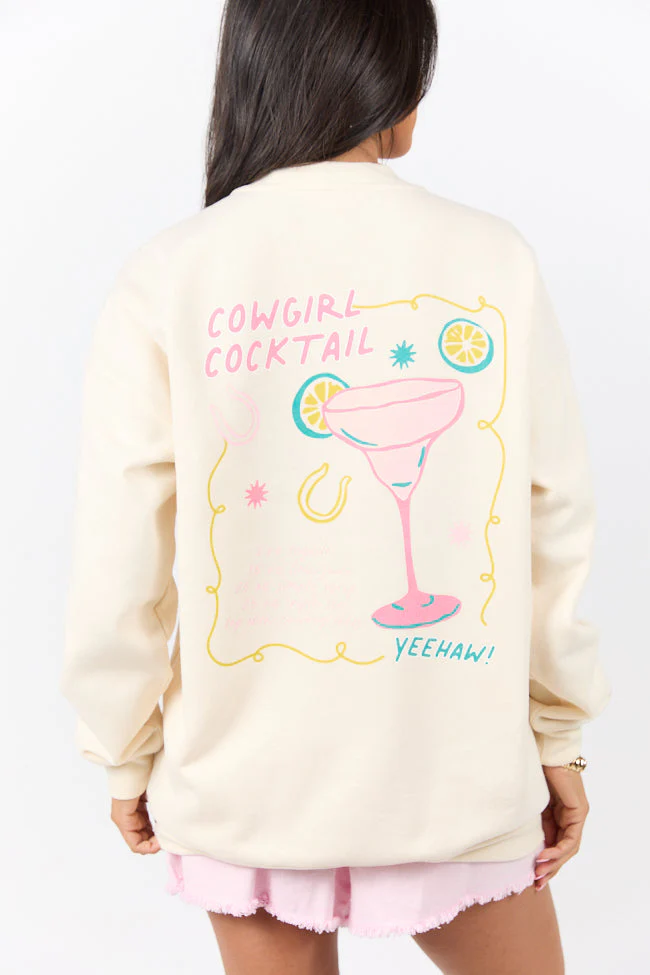 Cowgirl Cocktail Cream Graphic Sweatshirt - Terpint