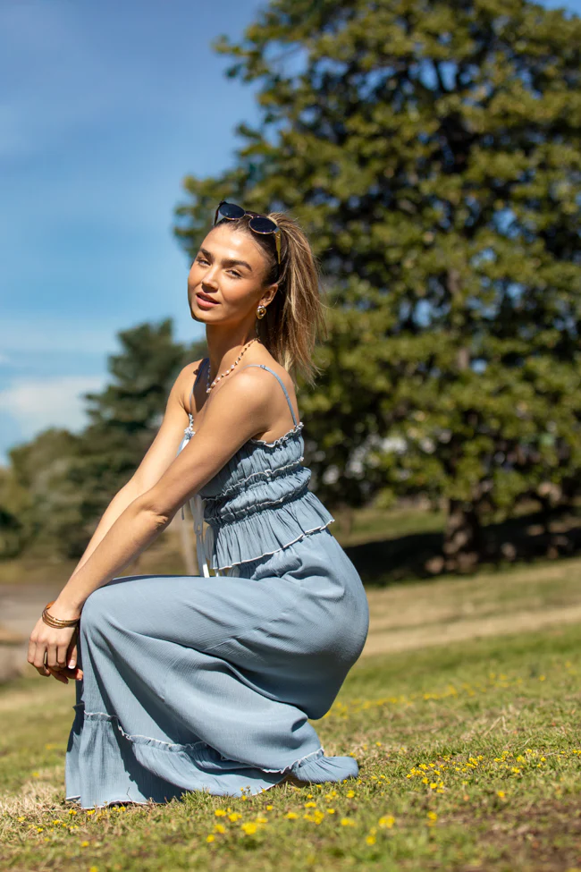Life Made Easy Navy Bow Detail Tank and Midi Skirt Set FINAL SALE - Terpint