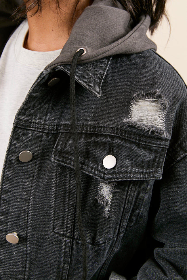 Parker Charcoal Hooded Denim Jacket - Terpint