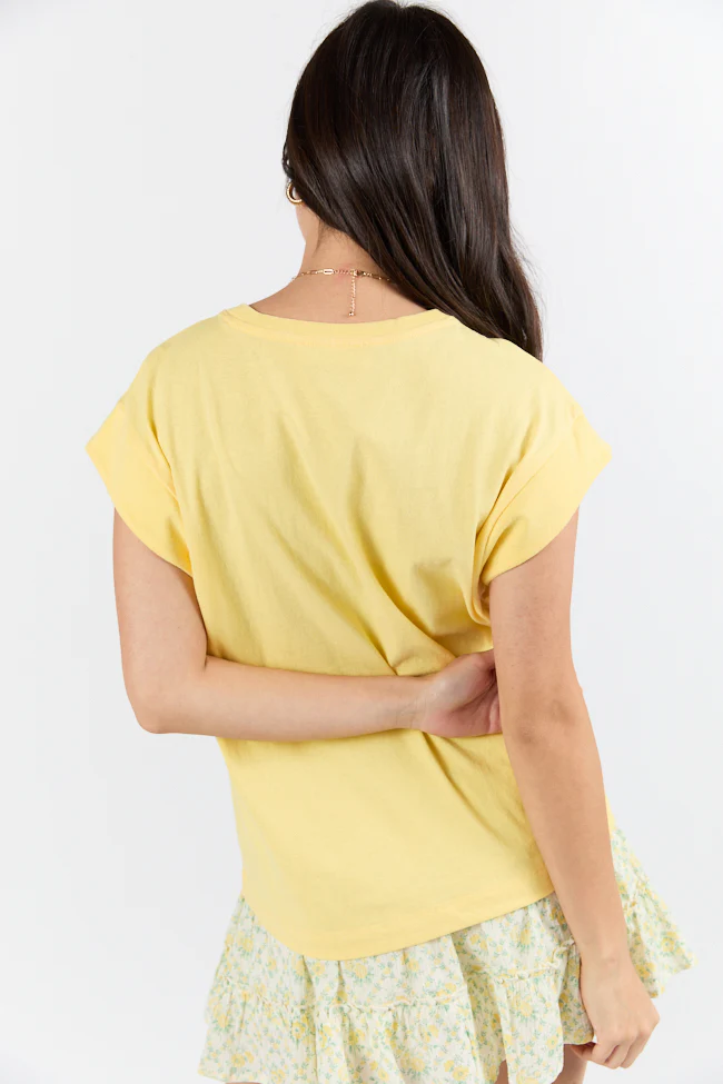Classic Yellow Cap Sleeve Knit T Shirt - Terpint