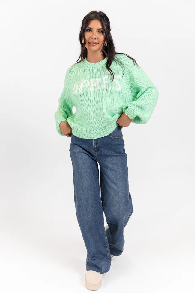Apres Party Green Sweater FINAL SALE - Terpint