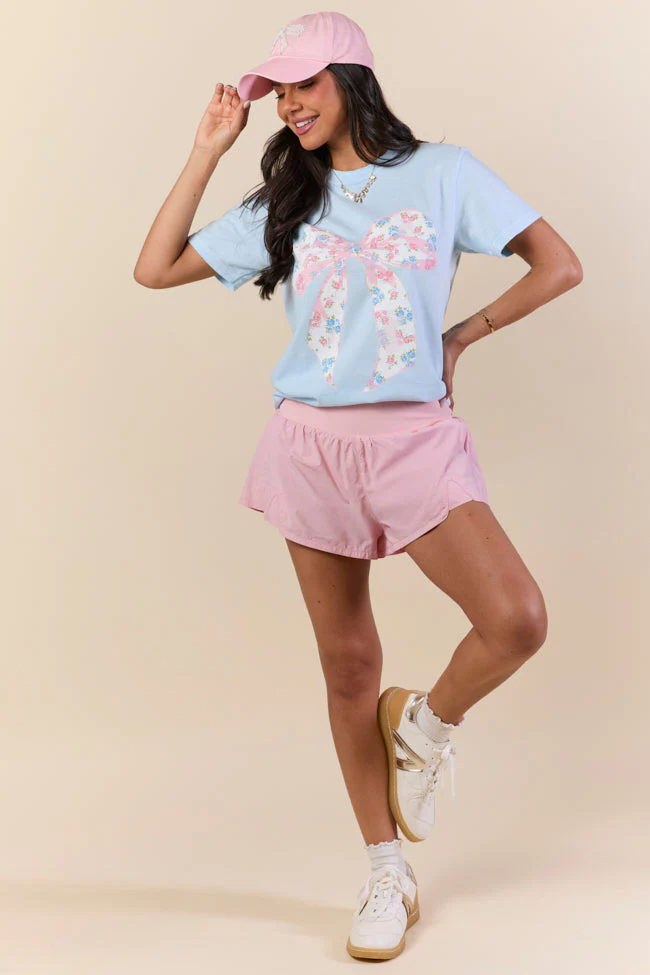 Floral Bow Chambray Graphic Tee DOORBUSTER - Terpint