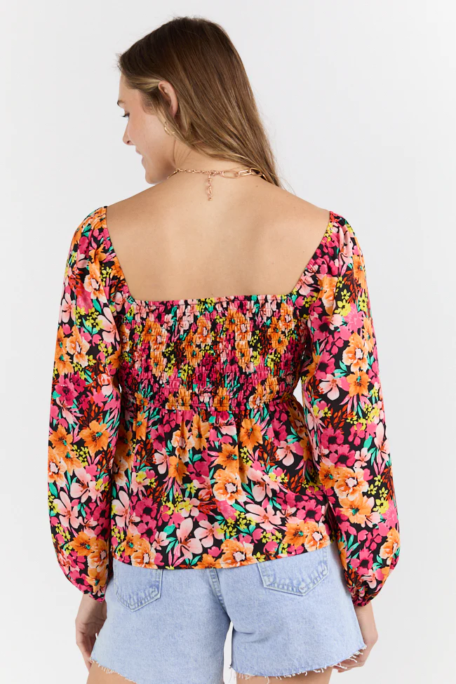 Darling Days Black Floral Top FINAL SALE - Terpint