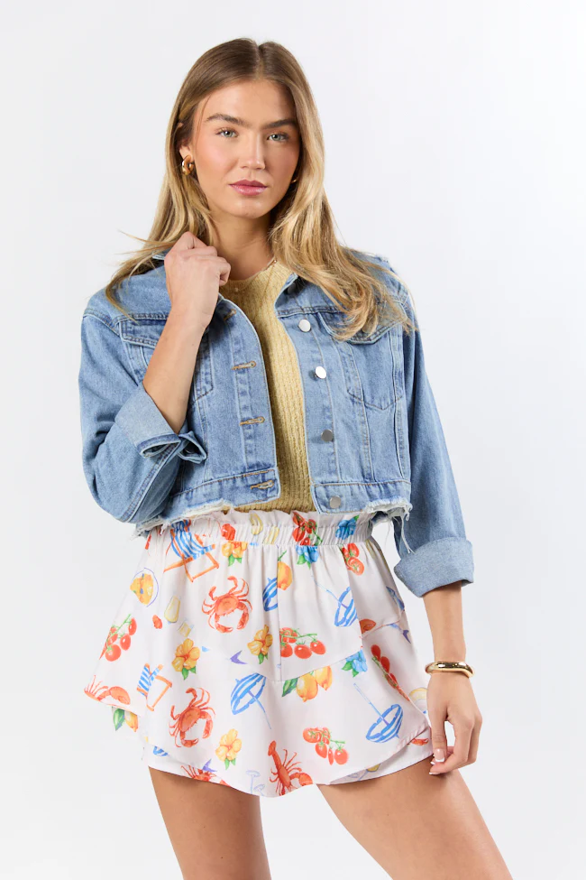 Run Around Town Medium Wash Deconstructed Denim Jacket DOORBUSTER - Terpint