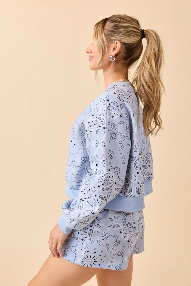 Lilah Blue Paisley Lounge Set DOORBUSTER - Terpint