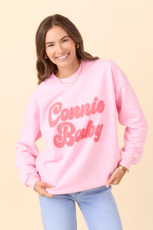 Connie Baby Light Pink Graphic Sweatshirt - Terpint