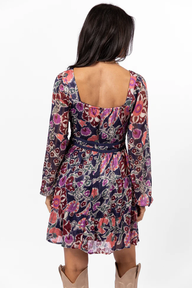 Whirlwind Romance Navy Multi Printed Sweetheart Dress FINAL SALE - Terpint