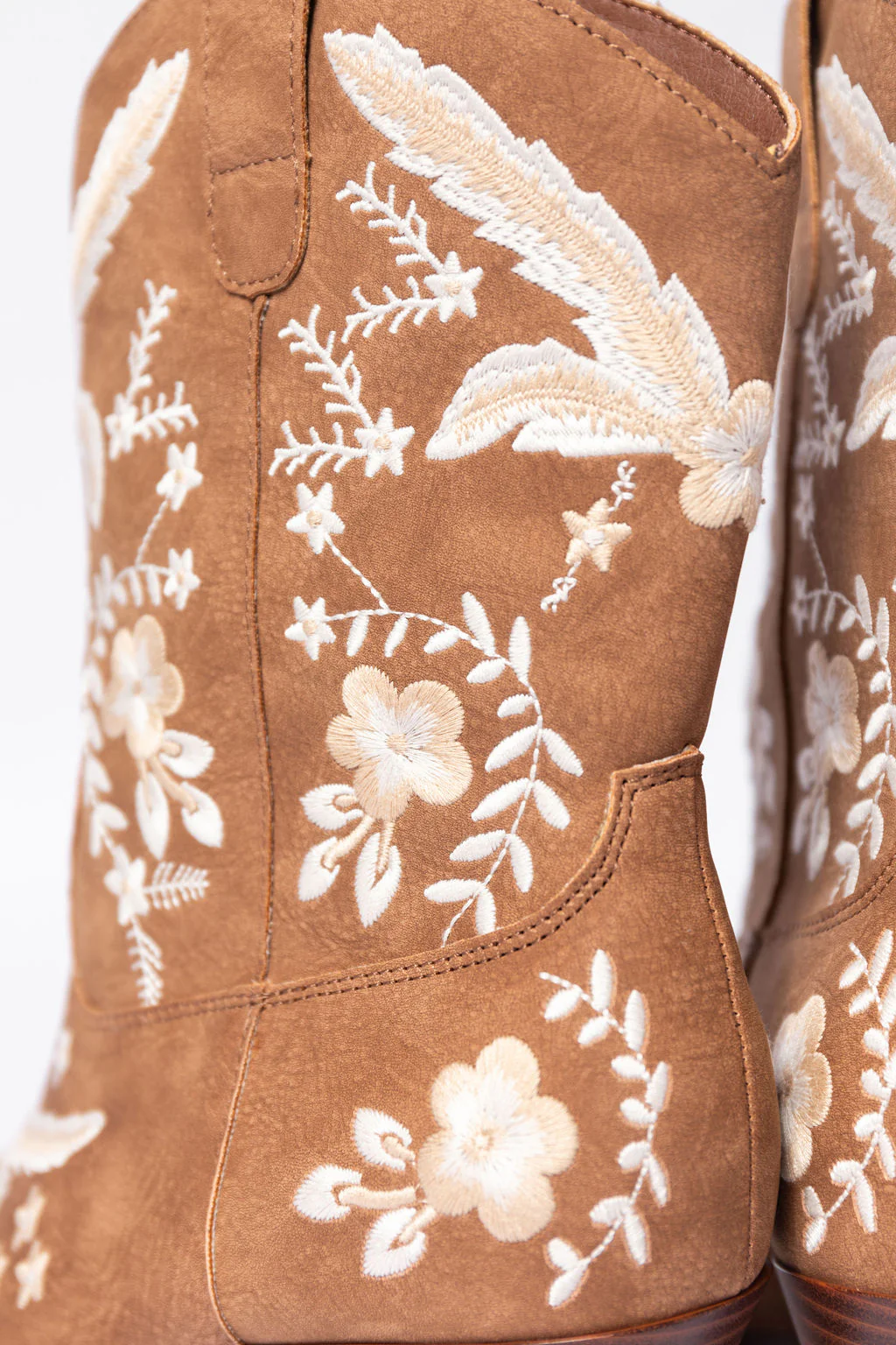 Paige Cocoa Embroidered Booties SALE - Terpint