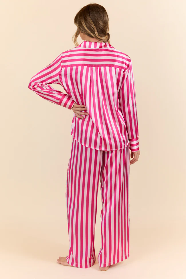 That's Our Secret Striped Satin Pajama Set DOORBUSTER - Terpint