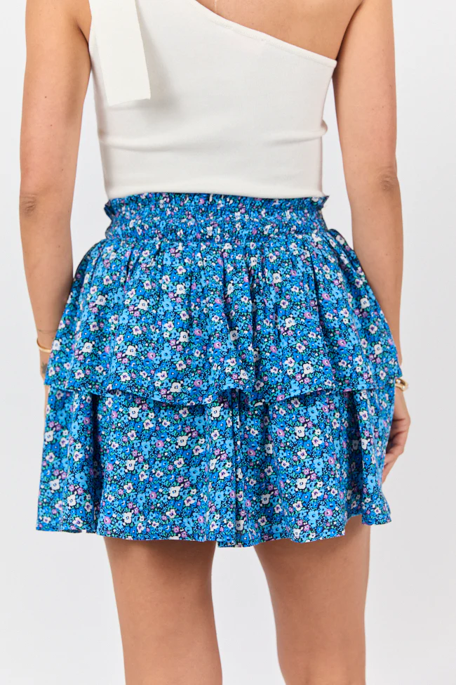 Breezy Navy Floral Tiered Skort DOORBUSTER - Terpint
