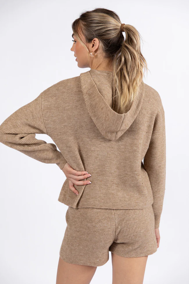 Cloud Chaser Mocha Sweater Knit Hoodie FINAL SALE - Terpint