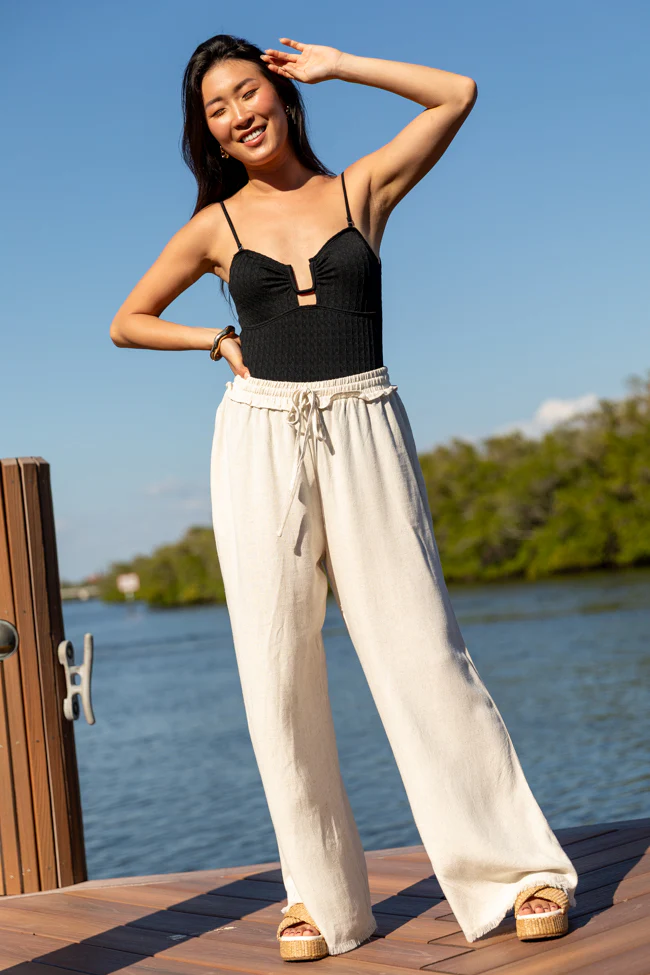 By The Beach Black Square Notch One Piece Swimsuit FINAL SALE - Terpint