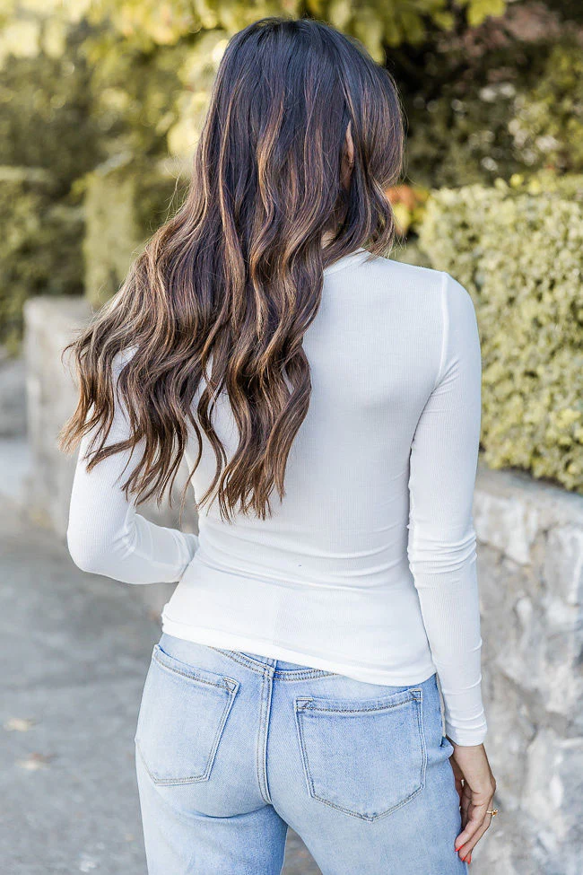 Make Your Choice Ivory Ribbed Long Sleeve Tee FINAL SALE - Terpint