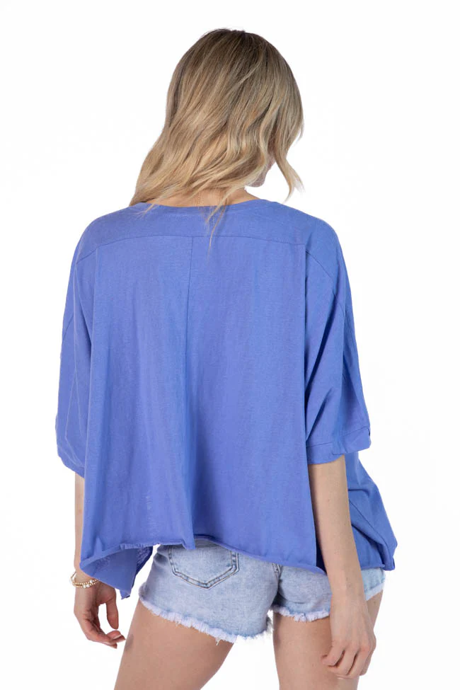 Great Days Ahead Blue Asymmetrical Hem Tee FINAL SALE - Terpint