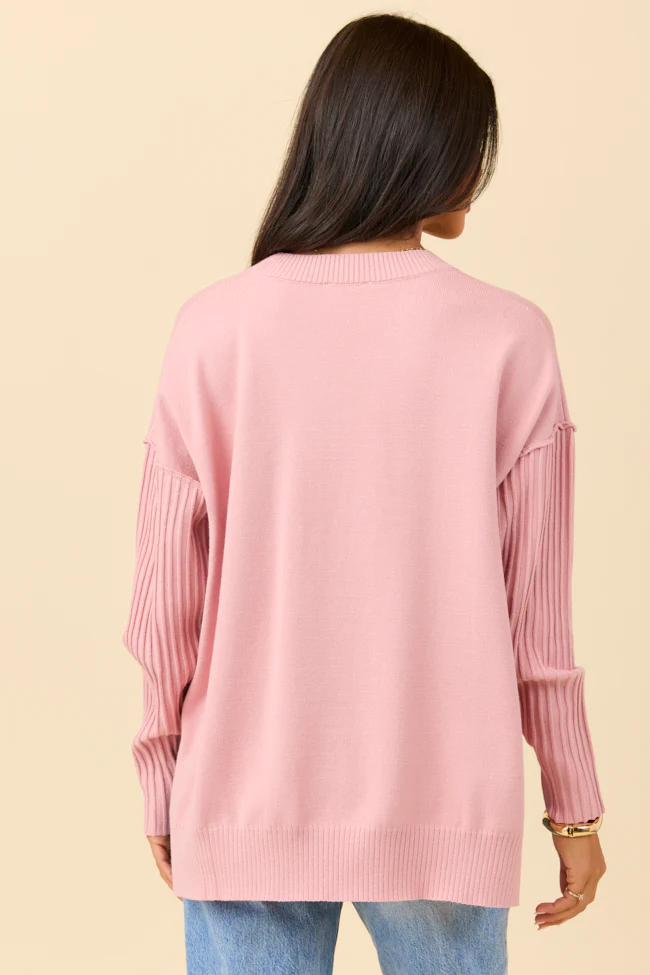 Mariah Mauve Relaxed Long Sleeve Pullover Tunic DOORBUSTER - Terpint