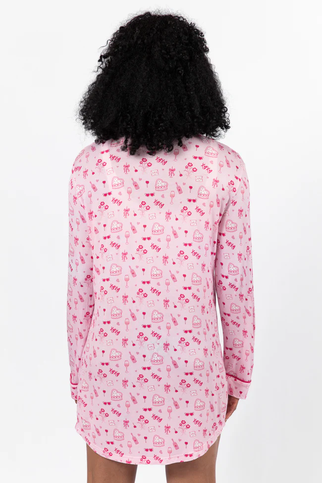 Sleep Tight Valentine's Day Icon Pajama Dress FINAL SALE - Terpint