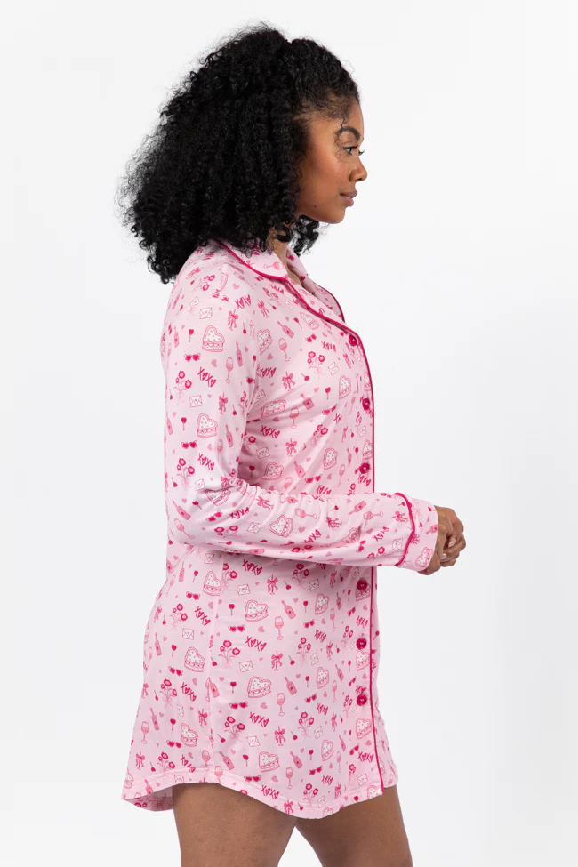 Sleep Tight Valentine's Day Icon Pajama Dress FINAL SALE - Terpint
