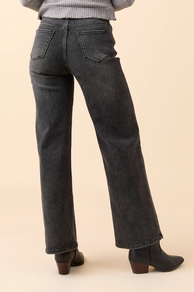 Angelica Washed Black Wide Leg Jeans - Terpint