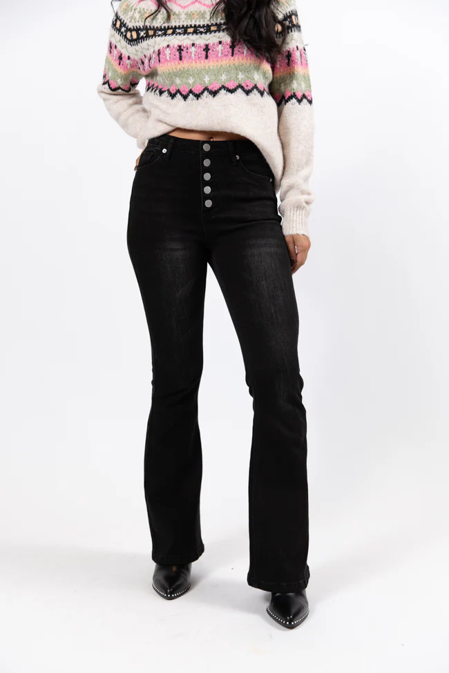 Midnight Moves Black Flared Jeans FINAL SALE - Terpint