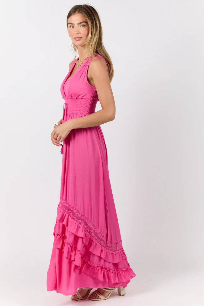 Lucky To Have You Pink Sleeveless Maxi Dress DOORBUSTER - Terpint