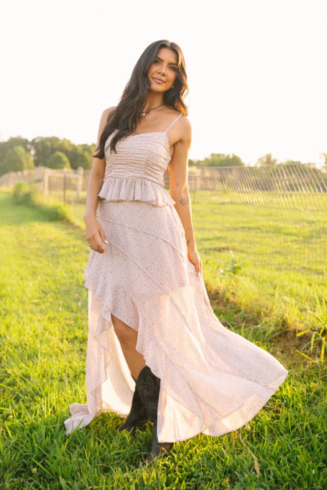Nancy Neutral Floral Skirt SALE - Terpint