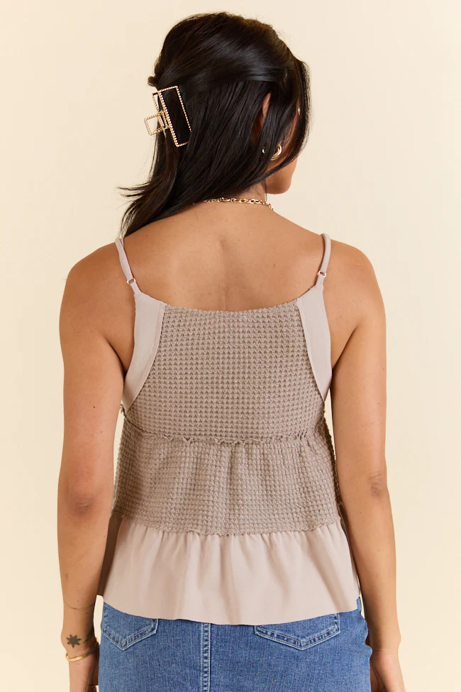 Plain and Simple Tan Knit Tank FINAL SALE - Terpint