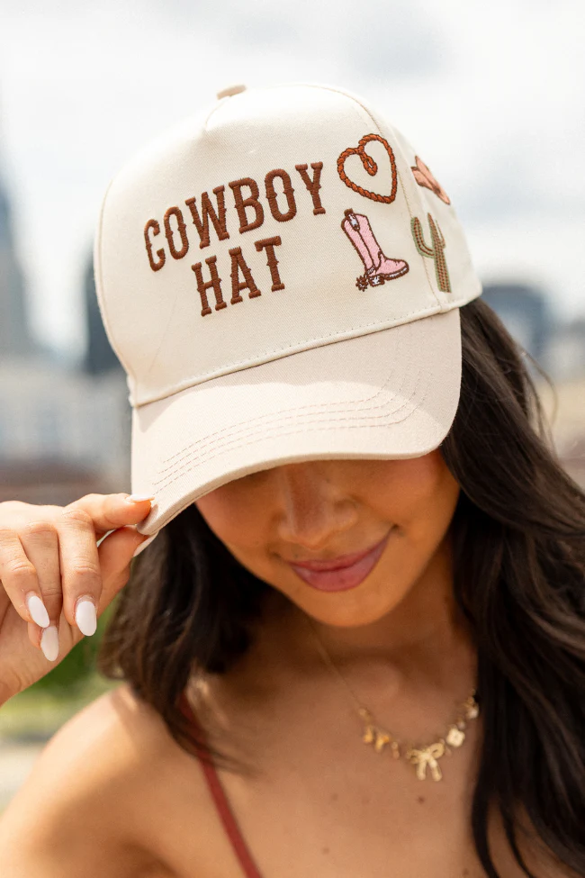 Cowboy Hat Beige Baseball Cap - Terpint