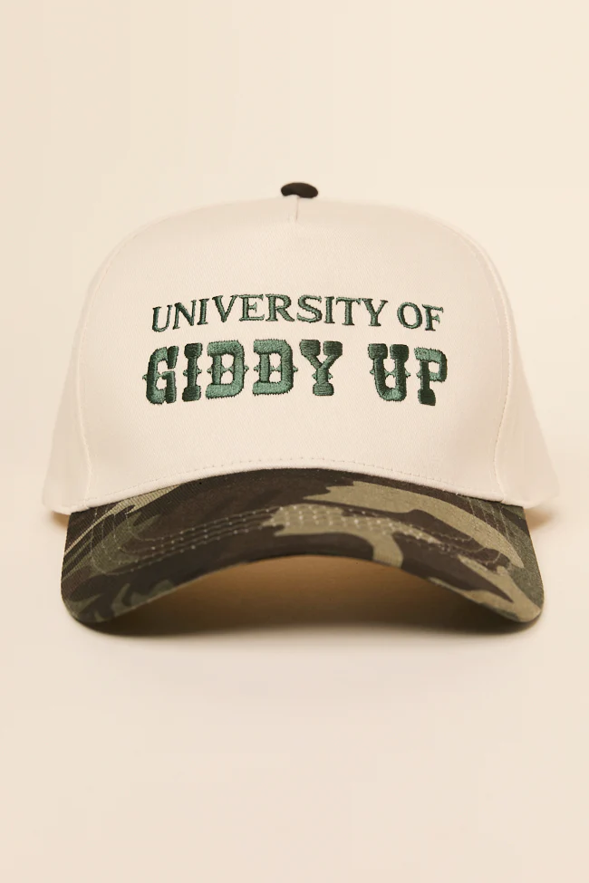 University Of Giddy Up Camo Trucker Hat - Terpint