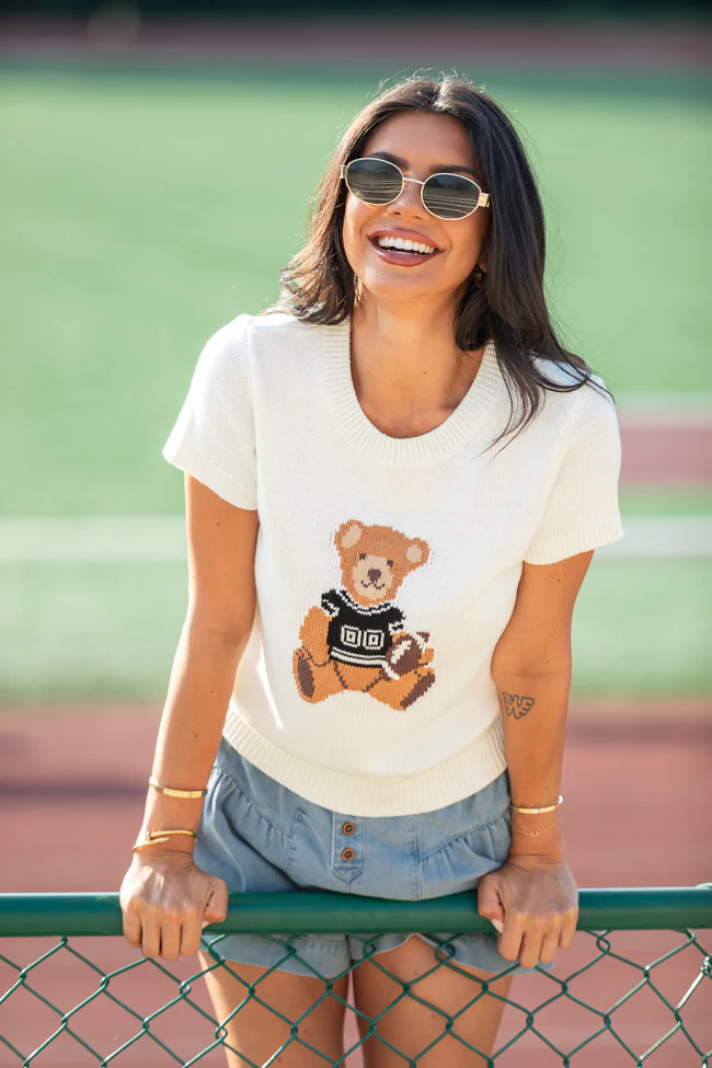 Made For Cheerin' Jersey Bear Short Sleeve Sweater - Terpint