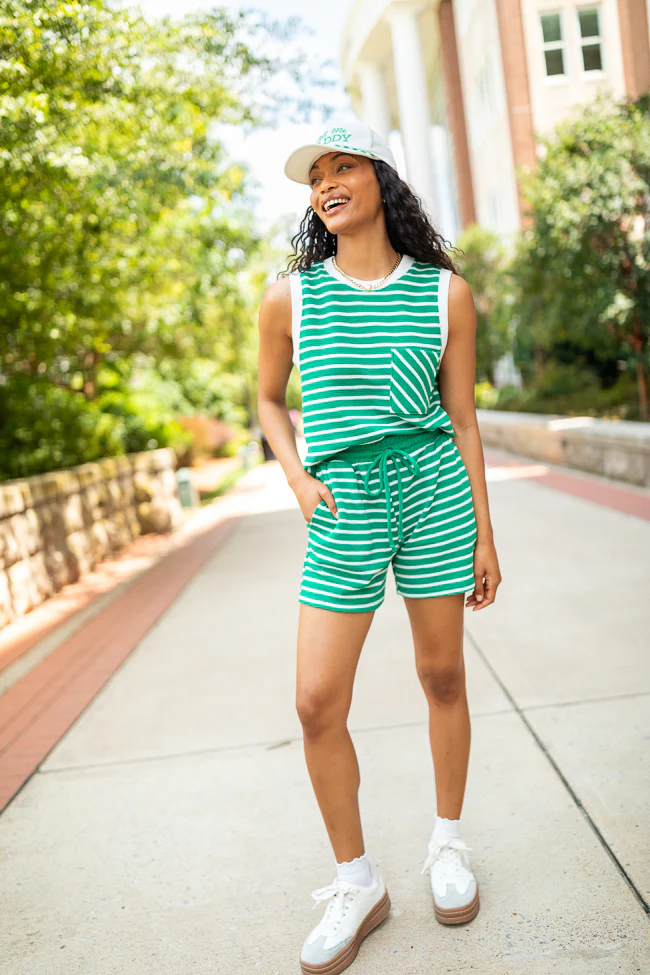 Eloise Green Striped Shorts - Terpint