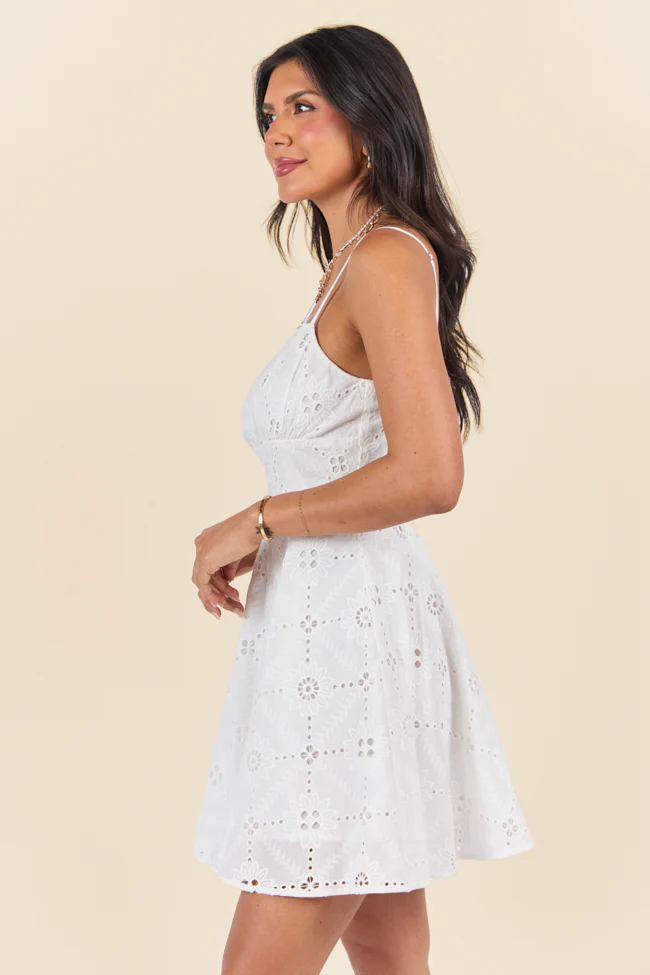 Short and Sweet White Eyelet Mini Dress FINAL SALE - Terpint
