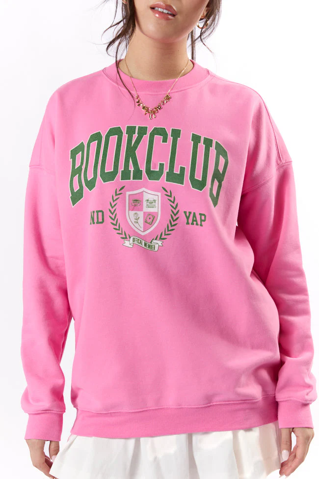 Book Club Pink Graphic Sweatshirt - Terpint