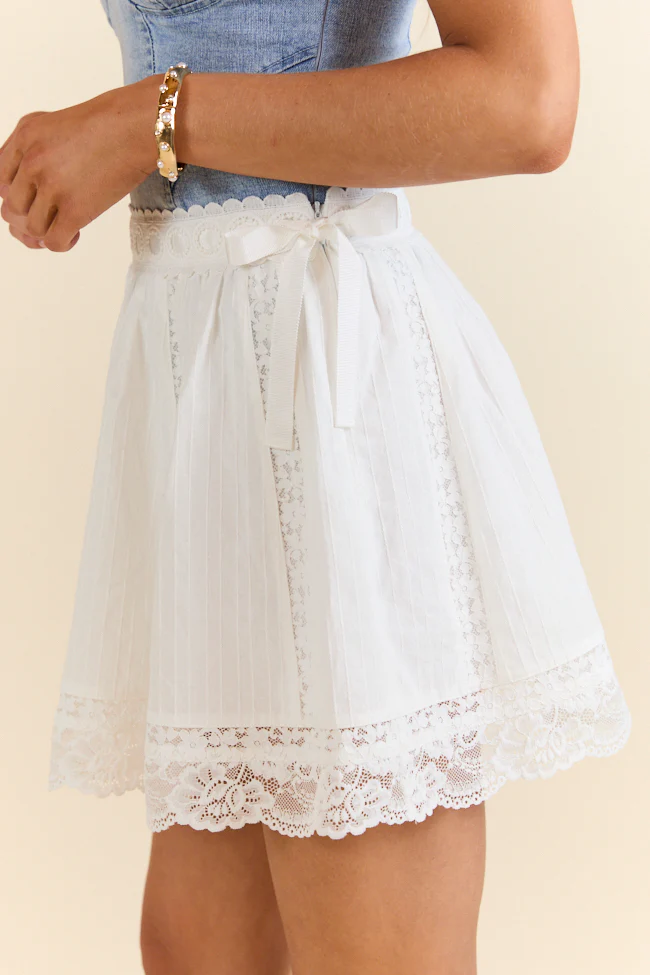 White Noise Ivory Woven Skort SALE - Terpint