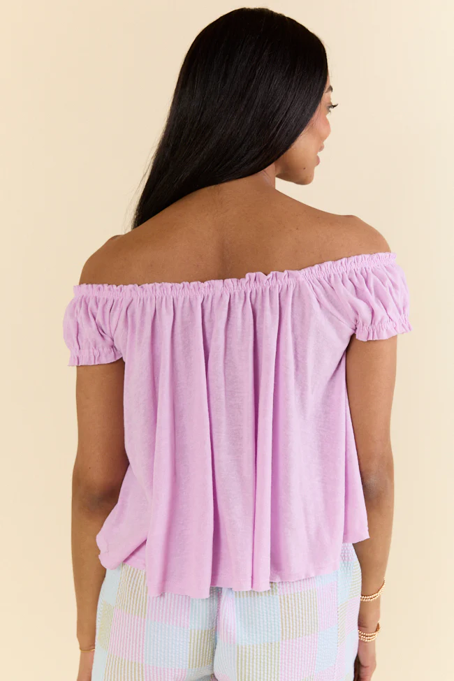 Minimal Essence Purple Off To Shoulder Knit Top FINAL SALE - Terpint