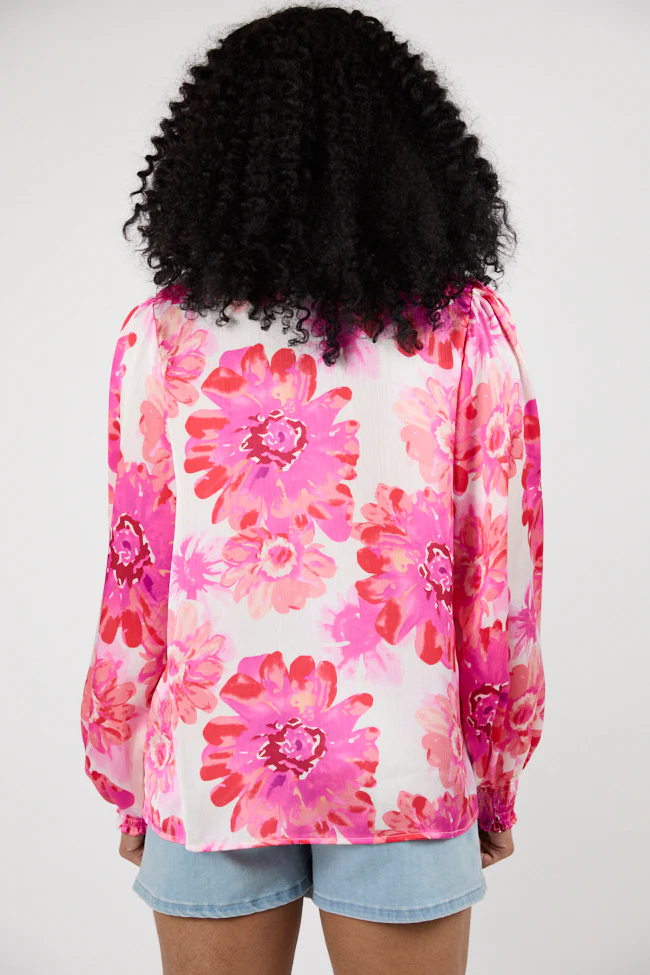 I've Been Waiting Rose Floral Satin Button Down Blouse FINAL SALE - Terpint